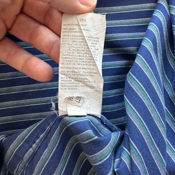 Nautica Men's Long Sleeve Button Up‎ Stripe Shirt Blue/Green 2XL Office Casual - Picture 8 of 14